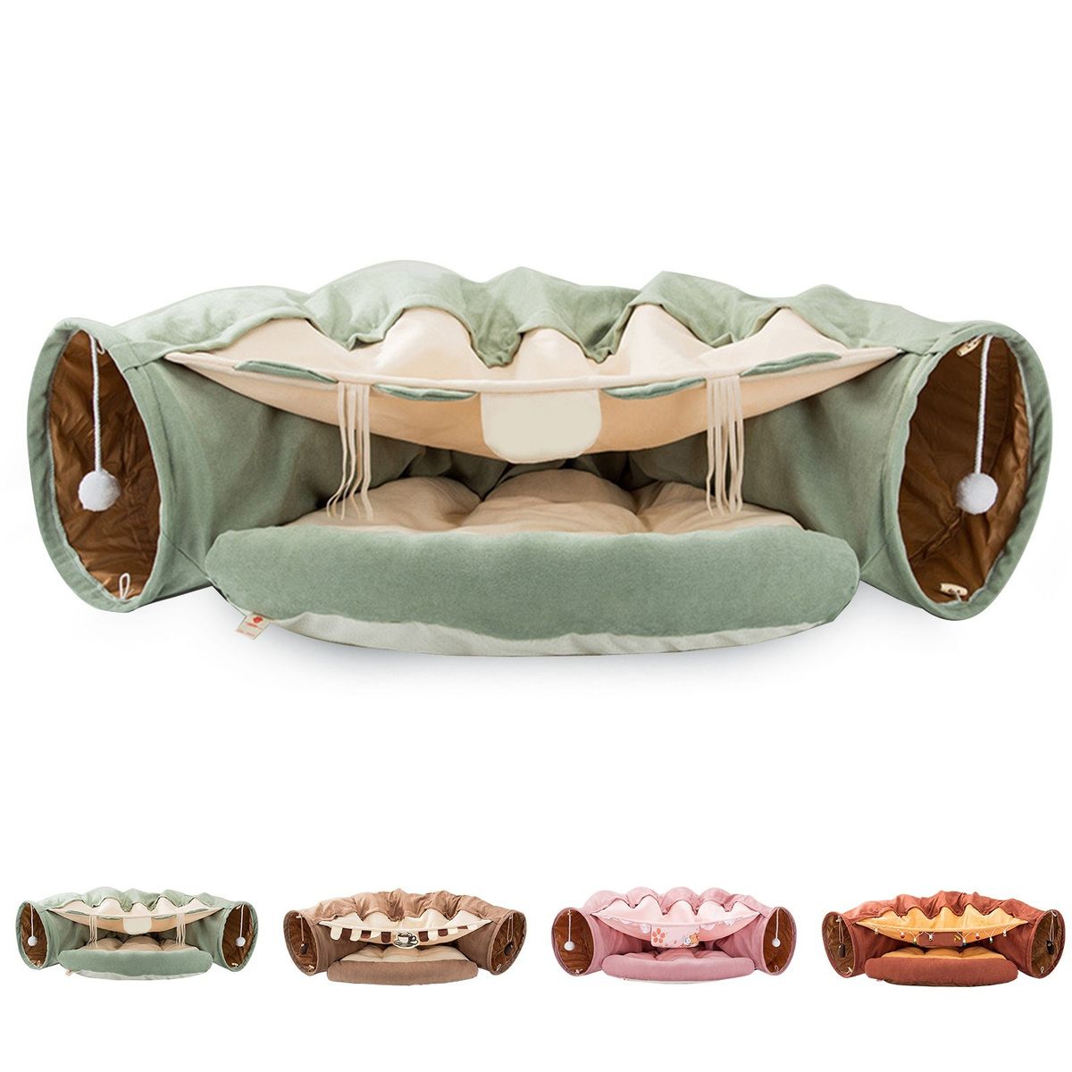 Cat Tunnel Bed Cat Bed Collapsible Cat Cozy Bed With Plush