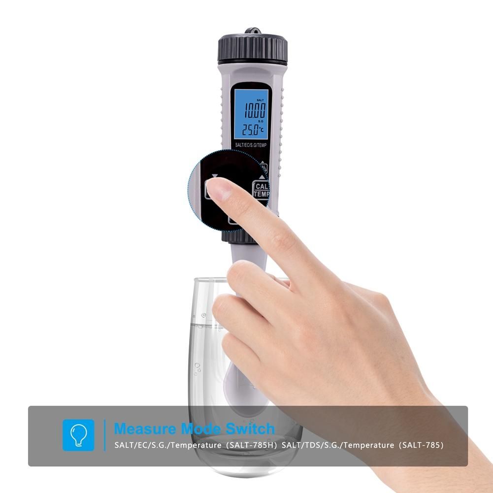 4 in 1 Digital Water Tester SALT SG Temp Meter High Accuracy Water Quality Testing Pen Measurement Device A