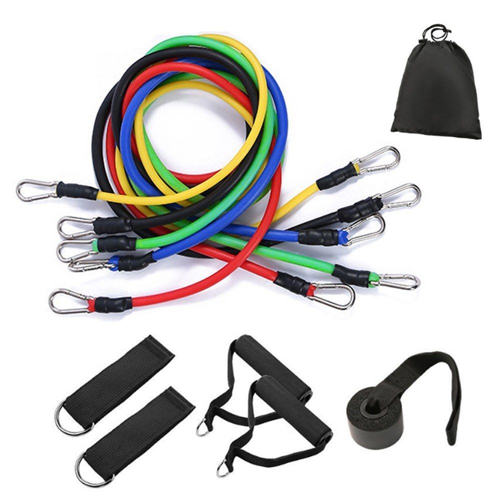 11 PCS Resistance Tube Bands Door Anchor Ankle Straps