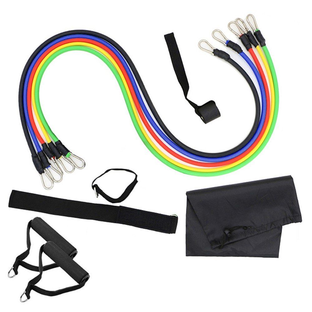 11 PCS Resistance Tube Bands Door Anchor Ankle Straps