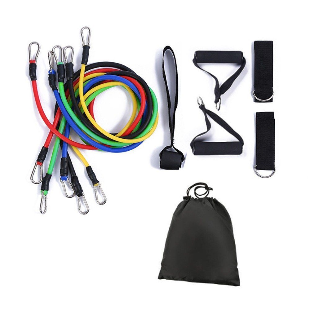 11 PCS Resistance Tube Bands Door Anchor Ankle Straps