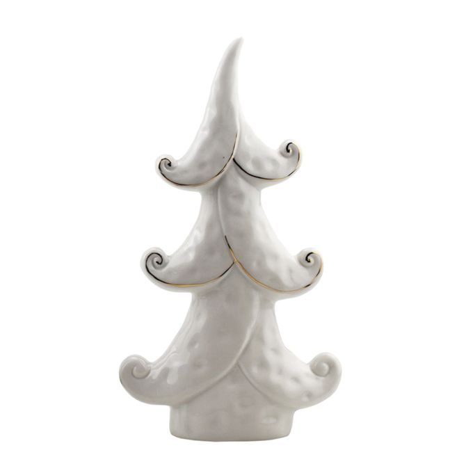 Ceramic Christmas Tree Statue Tealight Candle Holder Home L