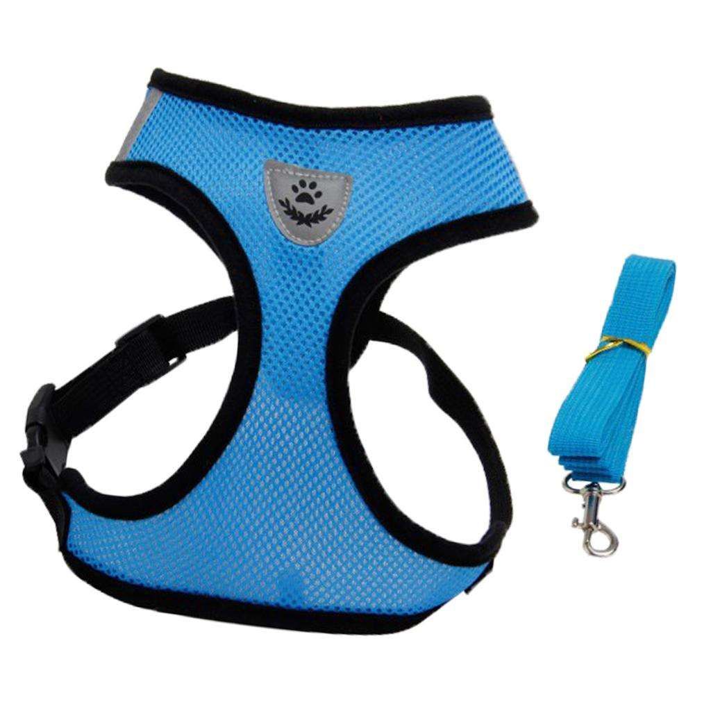 Fashion Pet Harness Chest Back Vest Adjustable Blue S