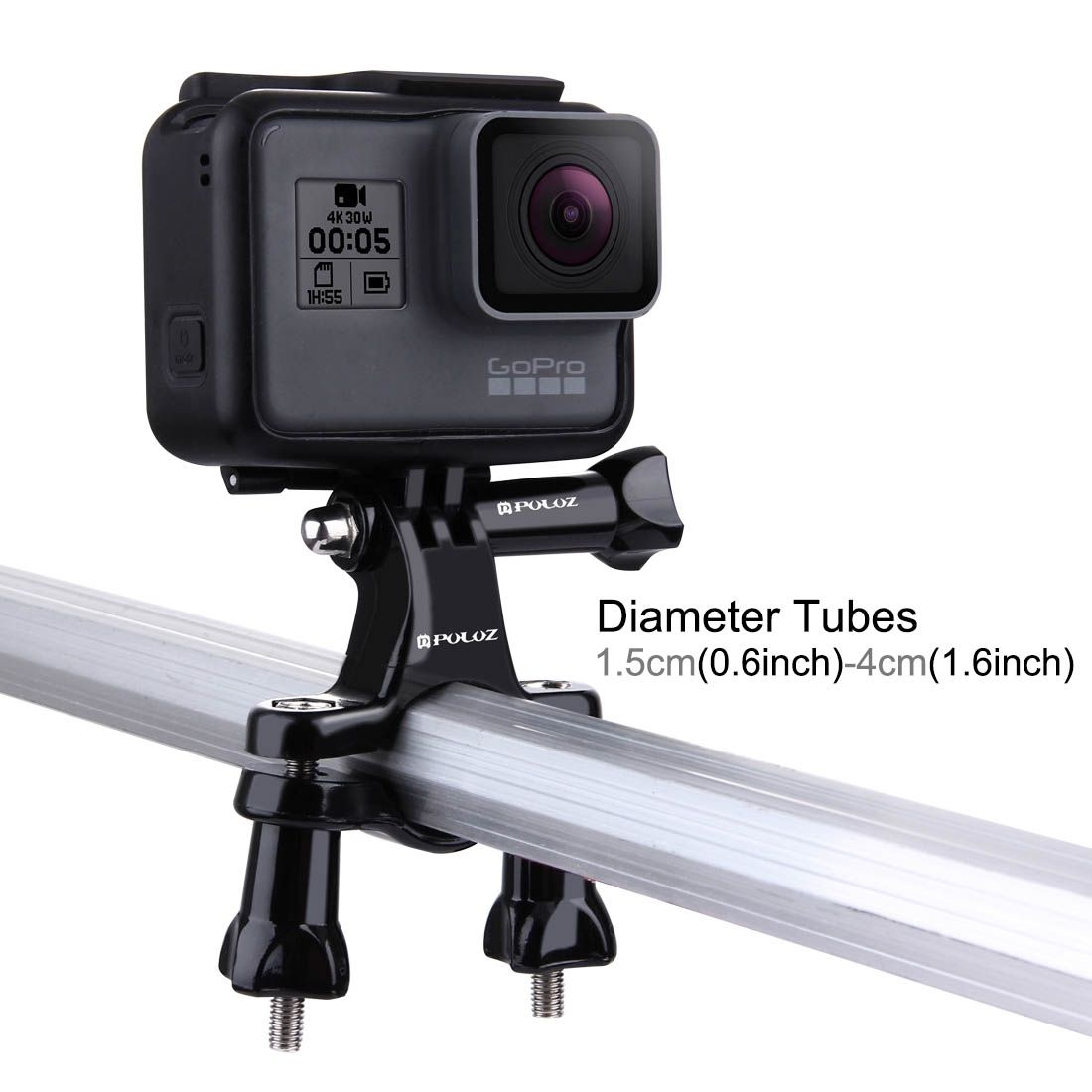 PULUZ Universal Bike Handlebar Mount With Screw For DJI Osmo Action, GoPro HERO7 /6 /5 /5 Session /4 Session /4 /3+ /3 /2 /1, Xiaoyi & Cameras(Black)