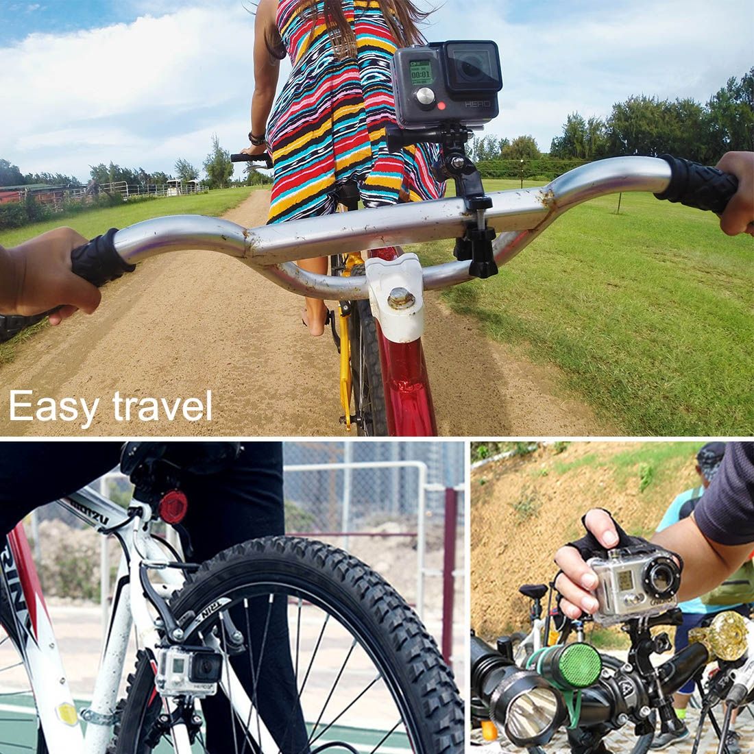 PULUZ Universal Bike Handlebar Mount With Screw For DJI Osmo Action, GoPro HERO7 /6 /5 /5 Session /4 Session /4 /3+ /3 /2 /1, Xiaoyi & Cameras(Black)
