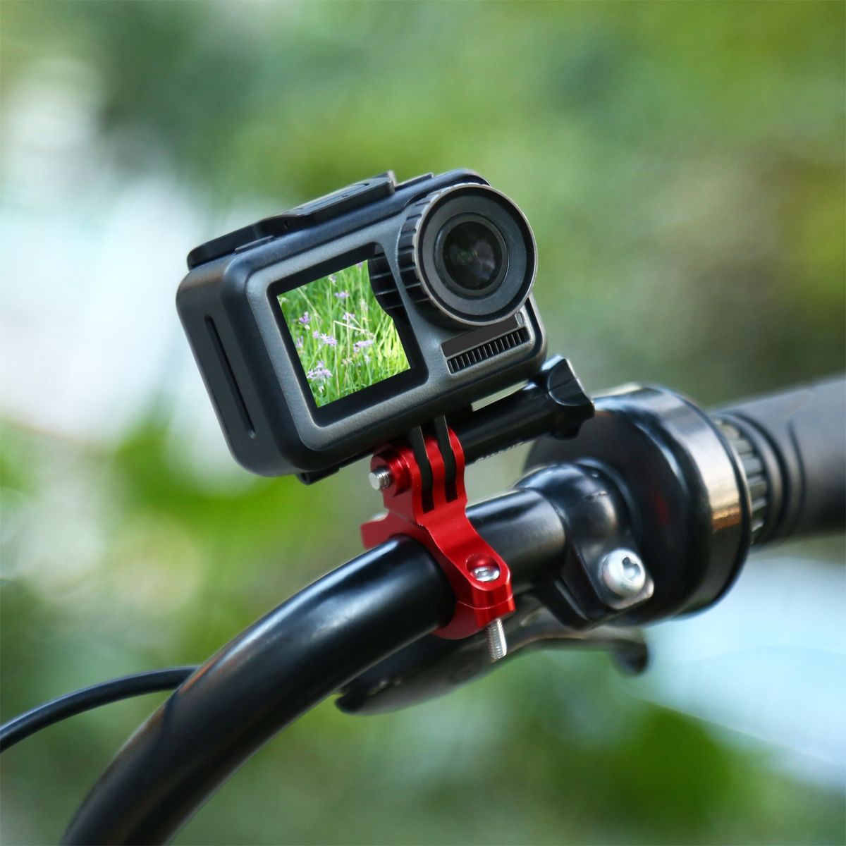 PULUZ Bike Handlebar Adapter Mount For GoPro HERO8 Black / Max / HERO7, DJI OSMO Action, Xiaoyi & Cameras1, DJI OSMO Action, Xiaoyi & Cameras(Red)