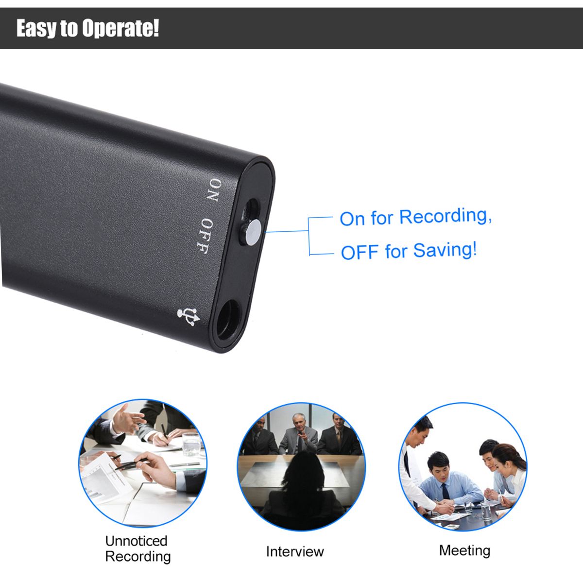 8GB Mini USB Digital Audio Voice Recorder Dictaphone MP3