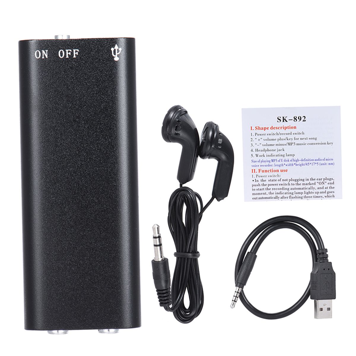 8GB Mini USB Digital Audio Voice Recorder Dictaphone MP3