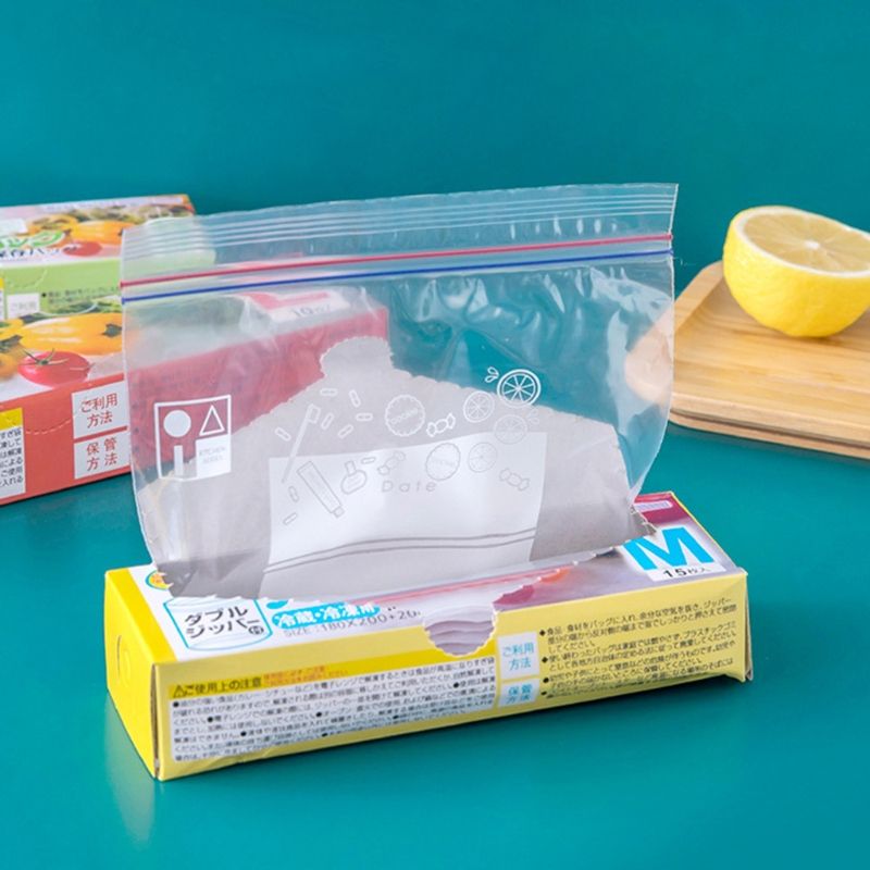 Ziplock Bag Zip Lock Plastic Bags Sealing Bag Transparent PE Poly Bags Fresh Storage Food-L