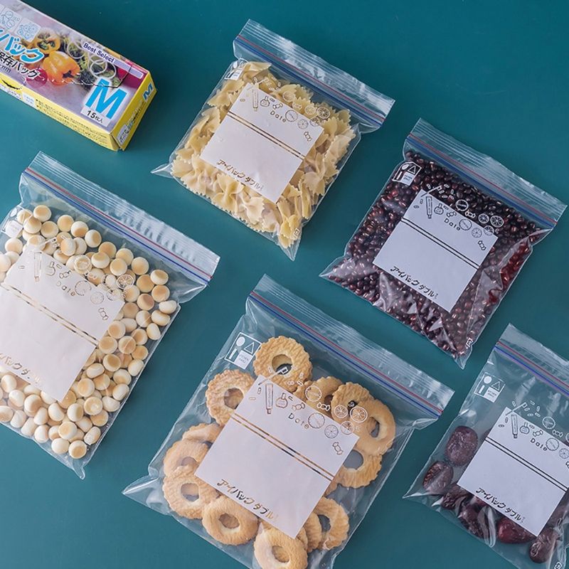 Ziplock Bag Zip Lock Plastic Bags Sealing Bag Transparent PE Poly Bags Fresh Storage Food-L