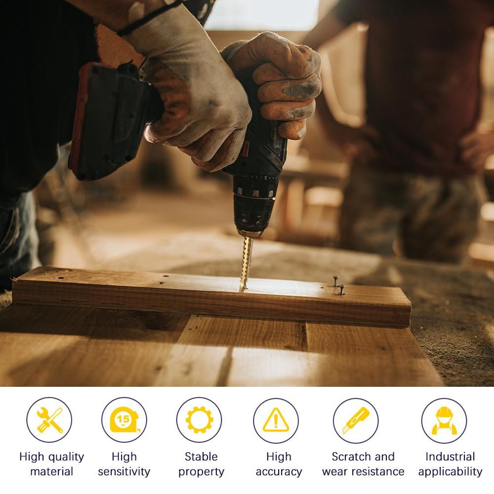 6PCS Spiral Groove Step Drill Set HSS Titanium-Coated Wood Metal Hole Cutter for Plastic Wood Metal DIY