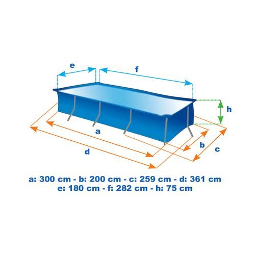 28272 Rectangular Frame Pool 3m X 2m X 0.75m