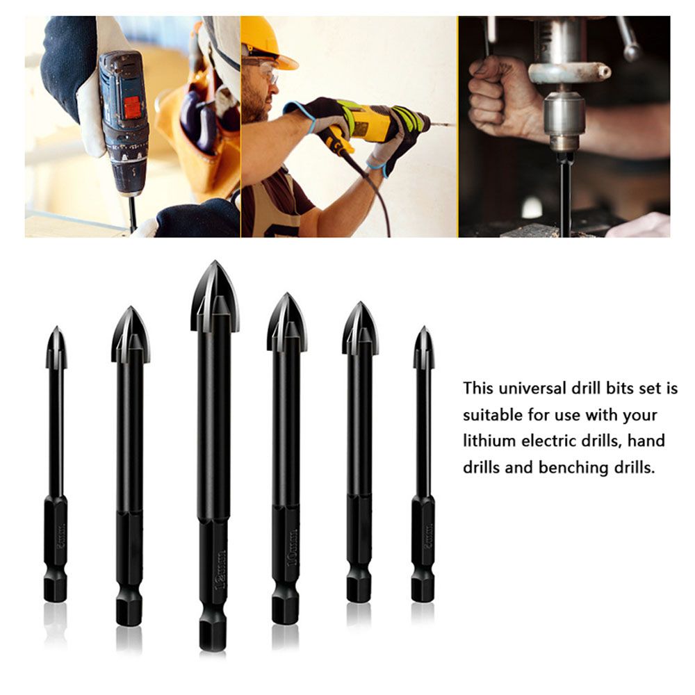 6 PCS Universal Drill Bit Set Carbide Drill Bit