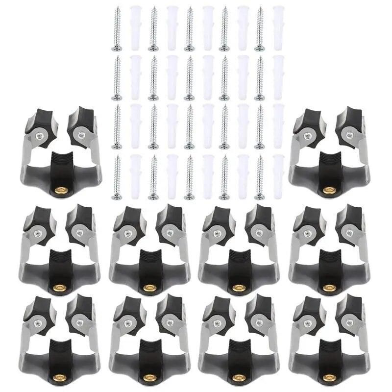 10pcs Broom Hanger Mop and Broom Holder Broom Organizer Grip Clips Wall Mounted Garden Storage Rack with Screws