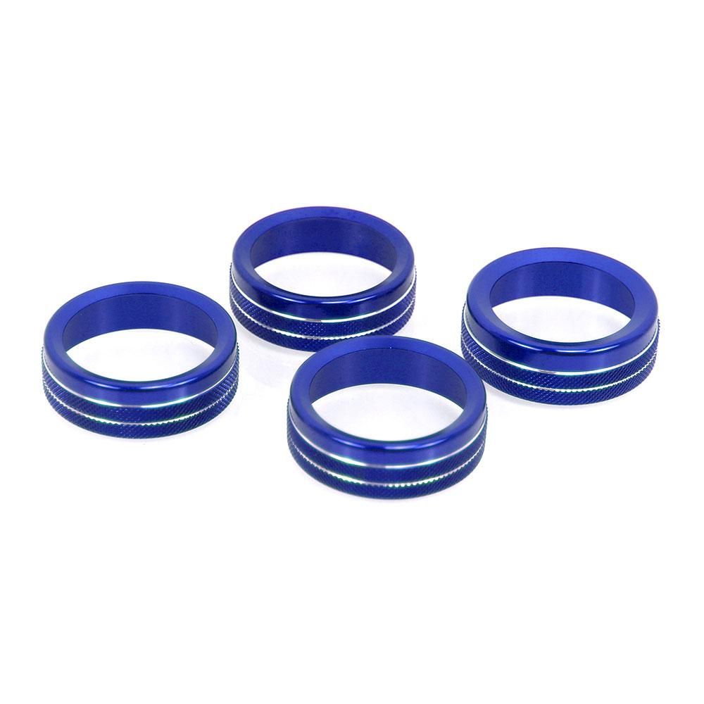 Air Conditioner Switch Knob Cover Radio CD Button Trim Rings Aluminum Alloy