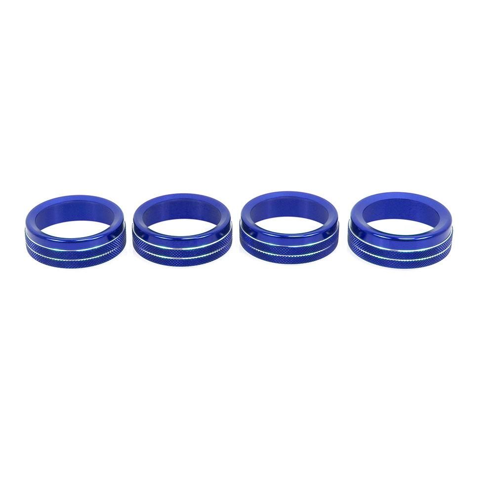 Air Conditioner Switch Knob Cover Radio CD Button Trim Rings Aluminum Alloy