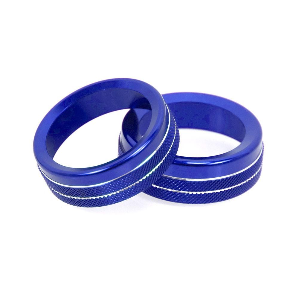 Air Conditioner Switch Knob Cover Radio CD Button Trim Rings Aluminum Alloy