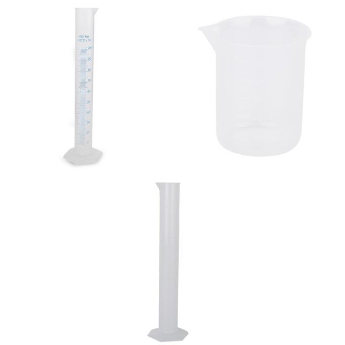 Transparent 100ml 250ml Measuring Beaker And Cylinder Set Lab Supplies