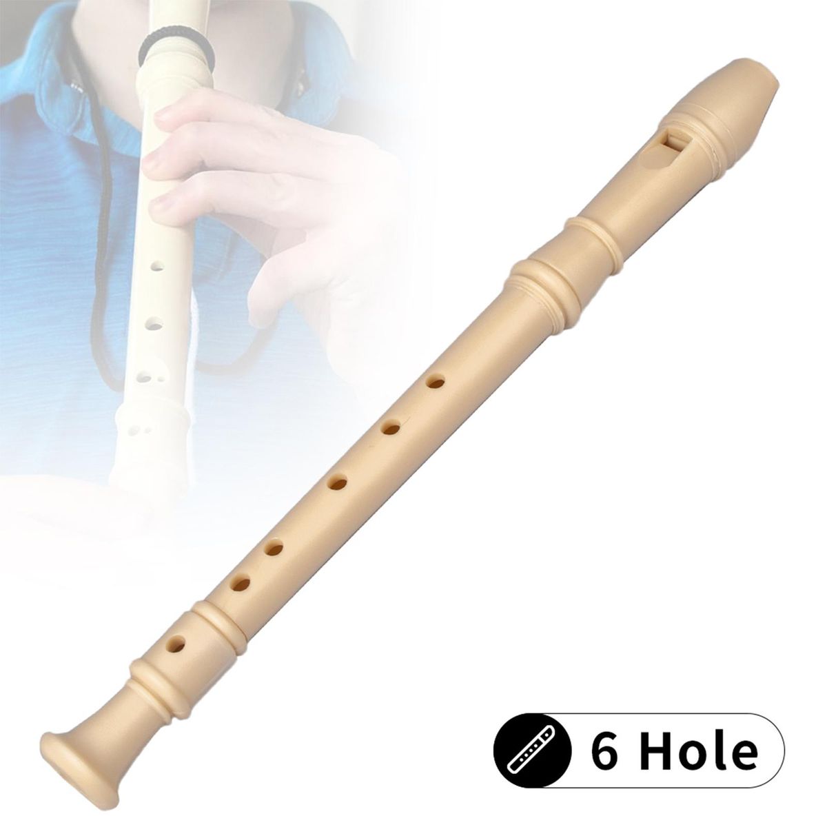 Plastic Recorder Soprano Flute Musical Instrument For Kids 6 Hole