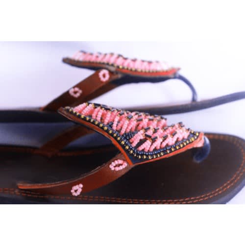 Beaded Slippers - Pink