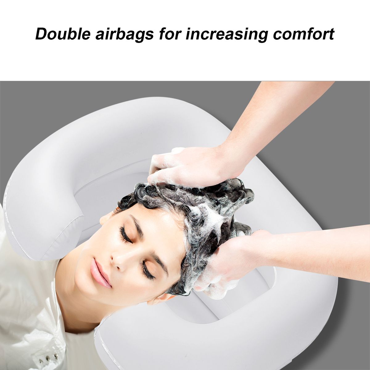 Portable Inflatable Shampoo Bowl Foldable In Bed Hair