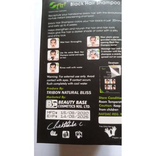 High Quality 5 Minutes Black & Shiny Hair Herbal Dye Shampoo