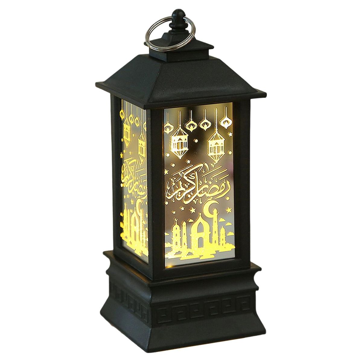 Table Lamp Holiday Party Desktop Electric Tealight Lantern Gift Black