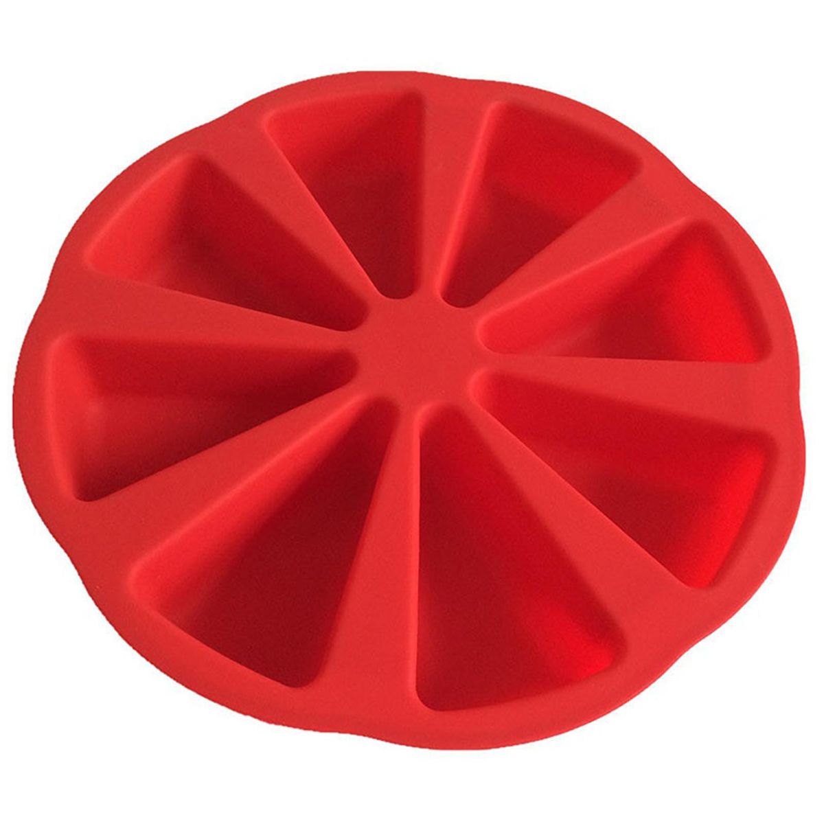 8-cavity Silicone Triangle Cake Mold Easy Release for Sandwiches Red