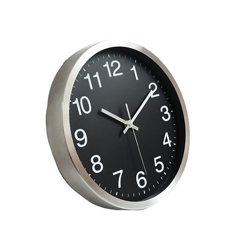Aluminium Wall Clock With Silver Frame 30cm(12 Inch)