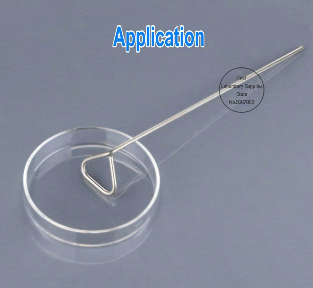 10pcs/lot Lab Stainless Steel Triangular Cell Spreader For Petri Dish Cells Push And Scrape Laboratory Experiment