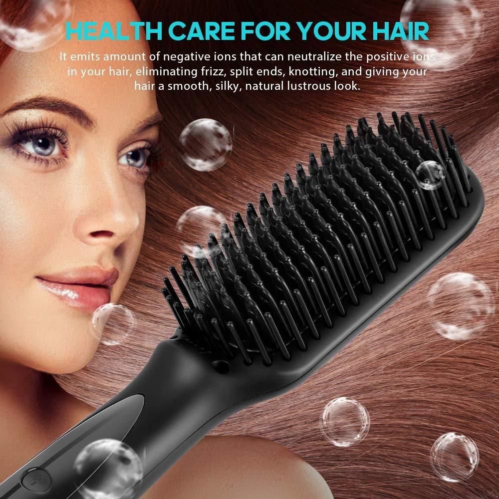 Beard Hot Air Comb Newest Electric Straight and Curling Comb Men Beard Comb Hair Styling Tool Wet and Dry Straightening Comb