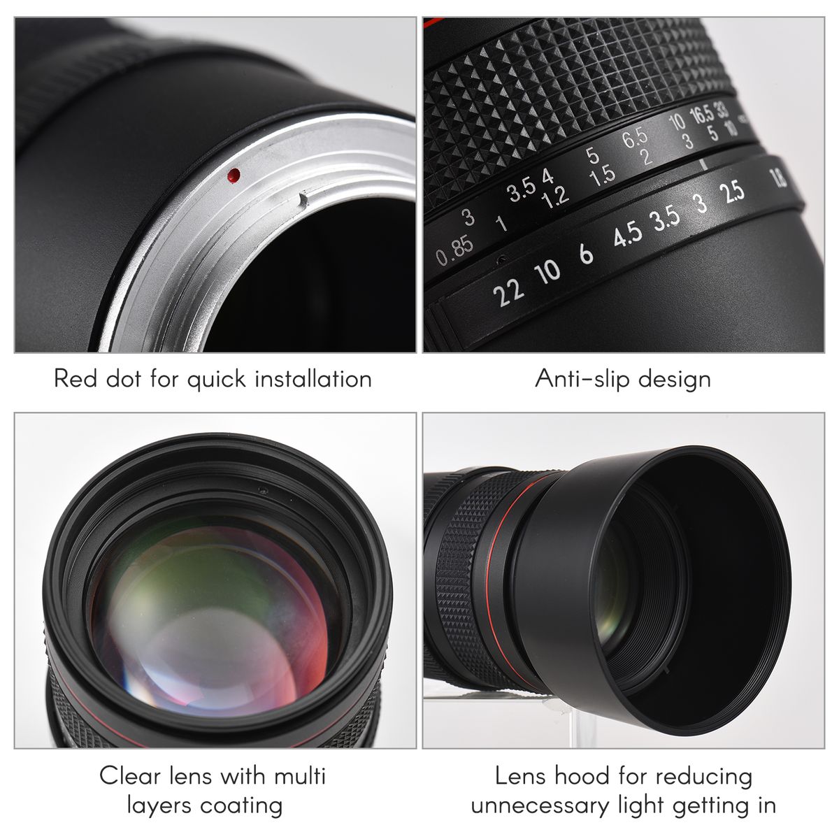 85mm F1.8 Medium Telephoto Camera Lens Large