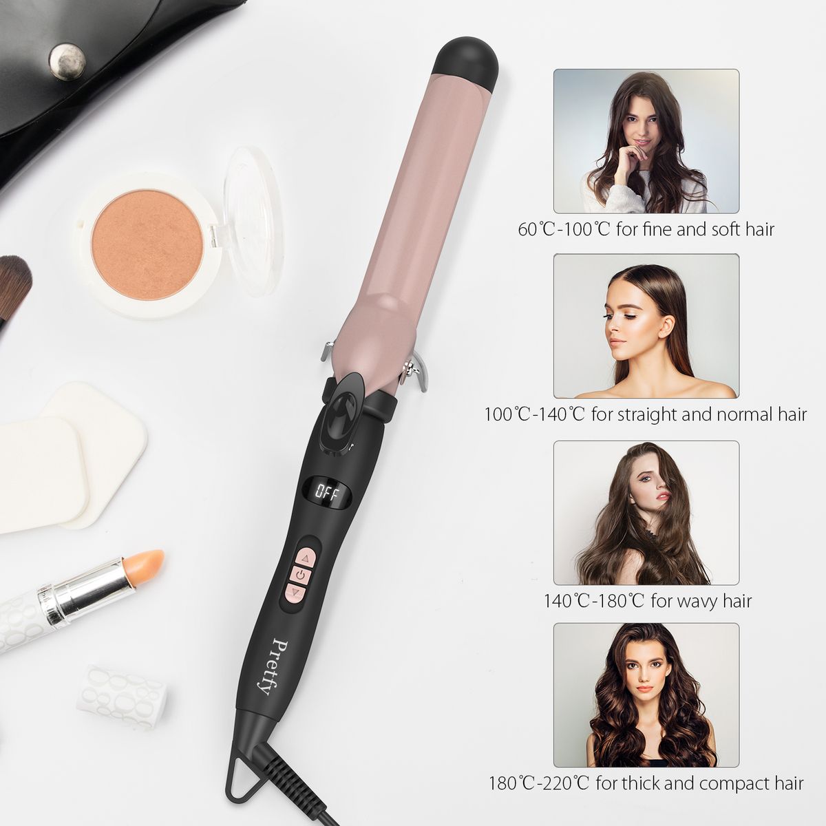 Pretfy 1.25inch Hair Curling Iron