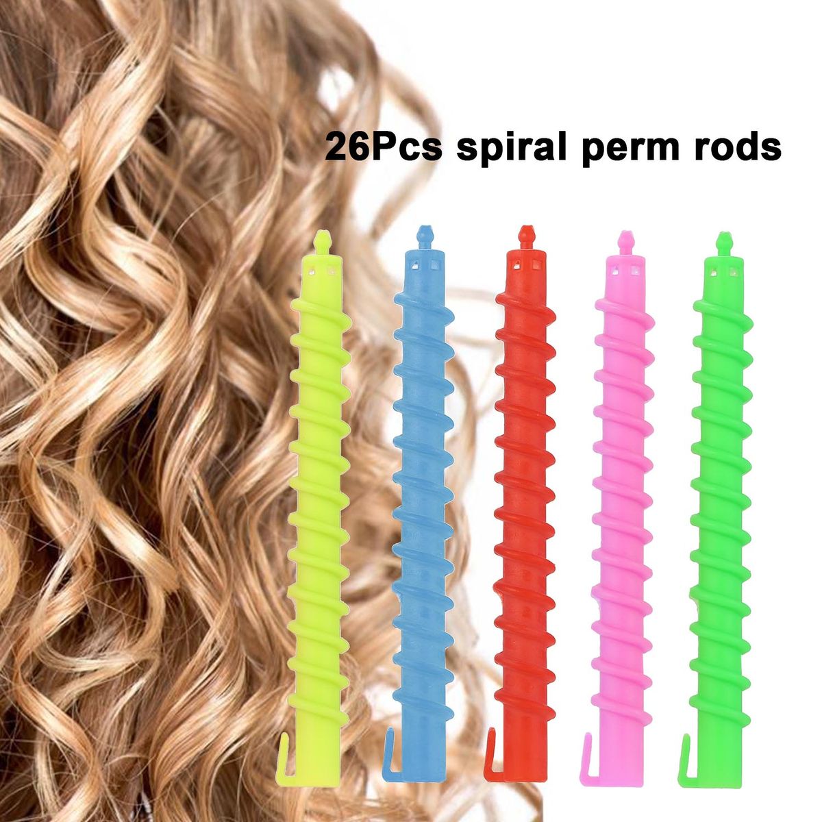 26Pcs Spiral Hair Perm Rod Spiral Rod Barber Hairdressing