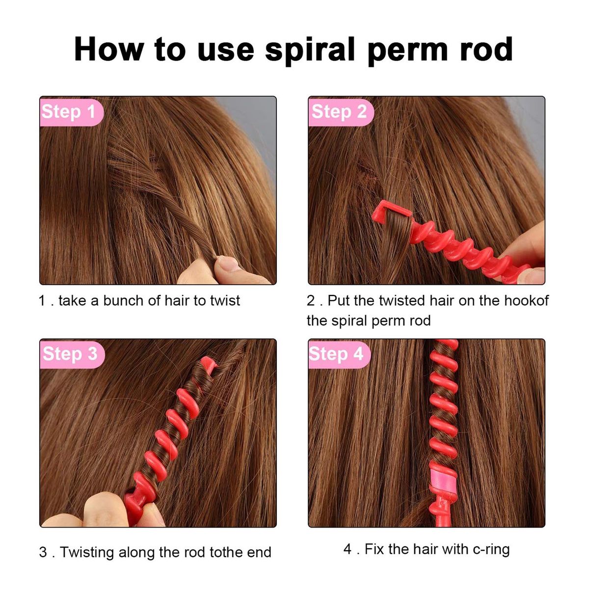 26Pcs Spiral Hair Perm Rod Spiral Rod Barber Hairdressing