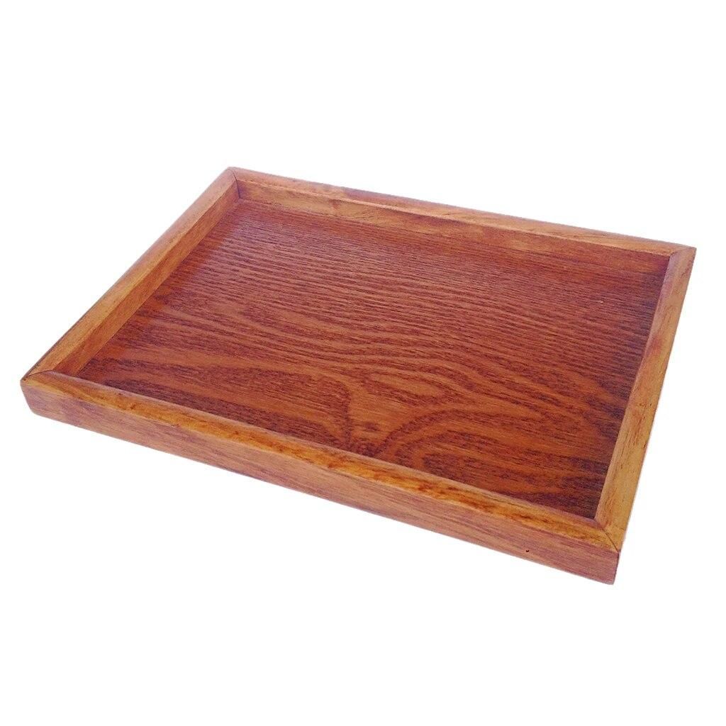 Primitive Wood Serving Tray SPA Tea Food Server Dishes Platter Wooden Plate -S