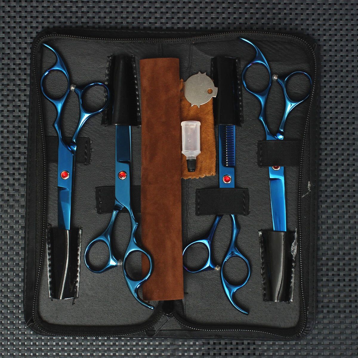 7x Professional Hair Scissors PET DOG Grooming Curved Tool Shears 7