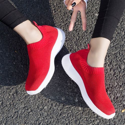 Big Size Women Running Shoes Casual Shoes-Red