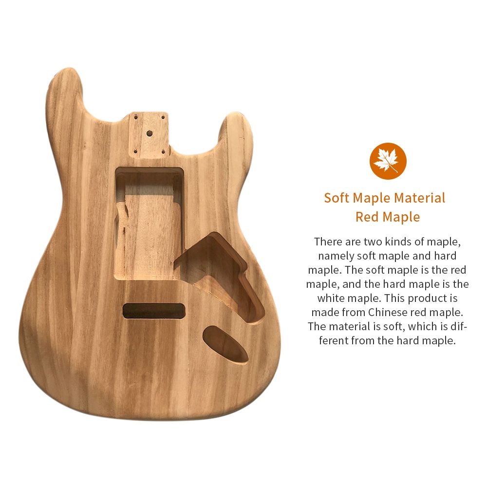 Polished Wood Type Electric Maple Guitar Barrel Body