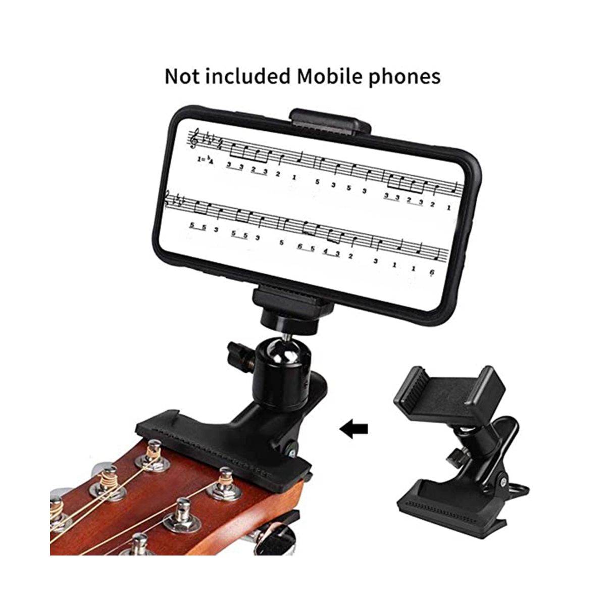 Guitar Phone Holder Rotatable Sheet Music Stand Guitar