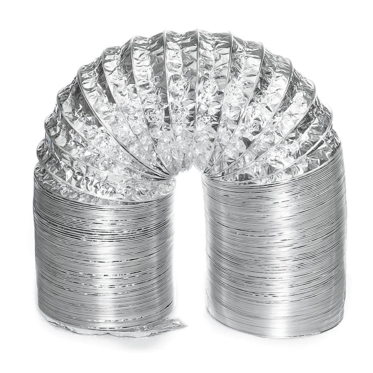 150mm/4.5'' Flexible Ducting Ventilation Pipe Hydroponic Hose Tube Kitchen 8M Grey