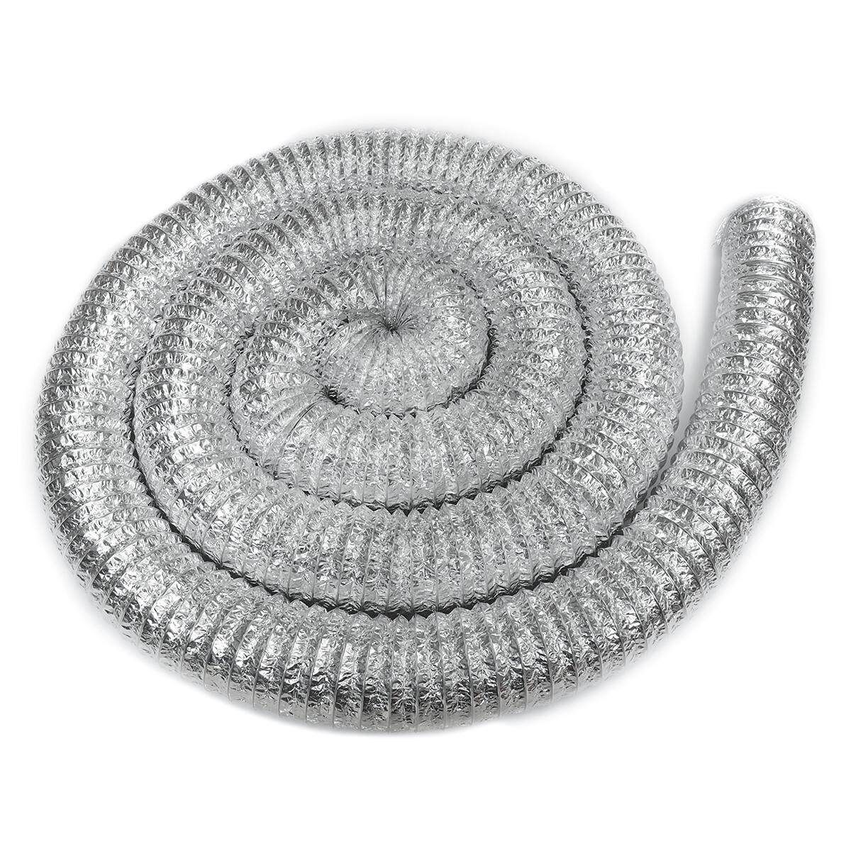 150mm/4.5'' Flexible Ducting Ventilation Pipe Hydroponic Hose Tube Kitchen 8M Grey