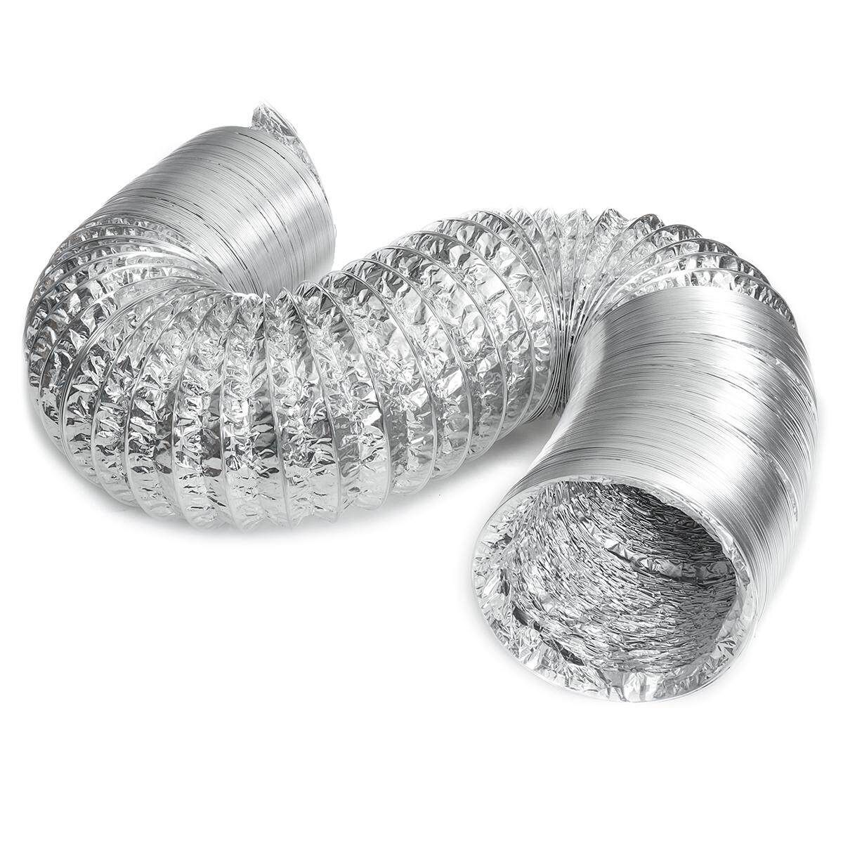 150mm/4.5'' Flexible Ducting Ventilation Pipe Hydroponic Hose Tube Kitchen 8M Grey