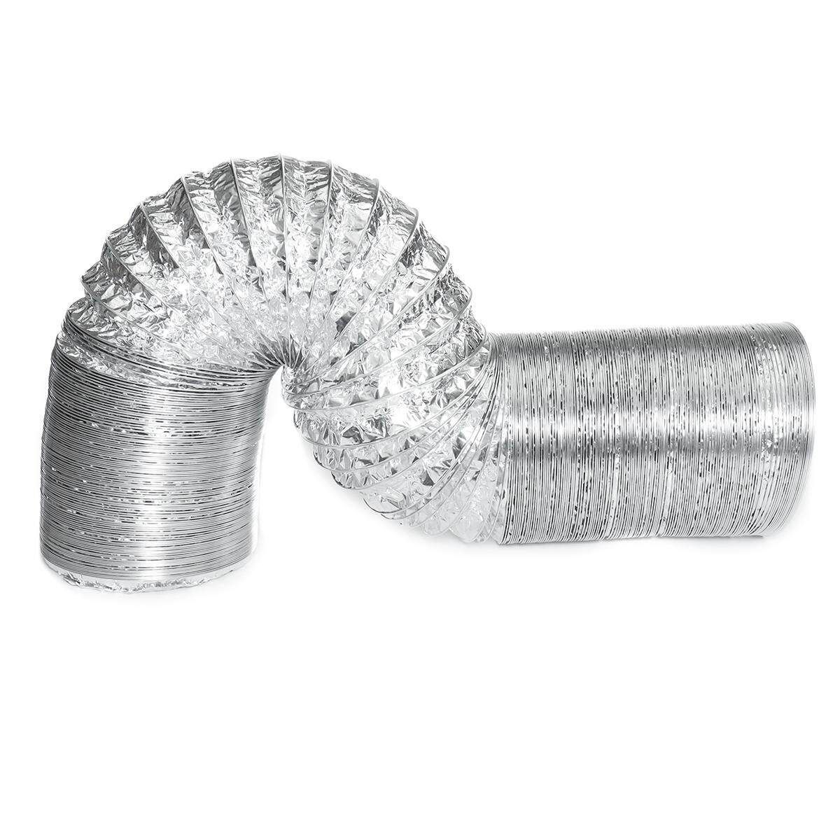 150mm/4.5'' Flexible Ducting Ventilation Pipe Hydroponic Hose Tube Kitchen 8M Grey