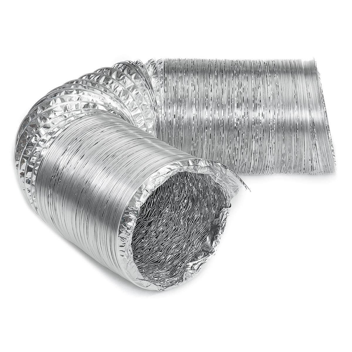 150mm/4.5'' Flexible Ducting Ventilation Pipe Hydroponic Hose Tube Kitchen 8M Grey