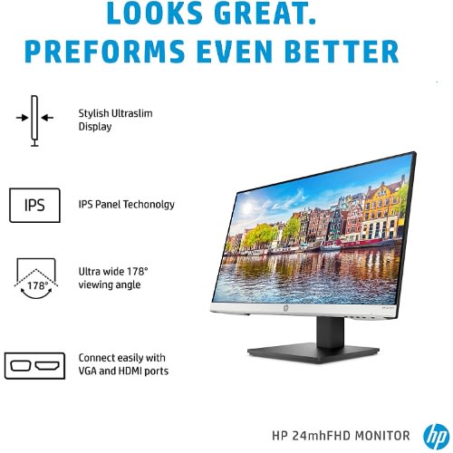 FHD Monitor Ips Display - Built-in Speakers & Vesa 24mh -24''