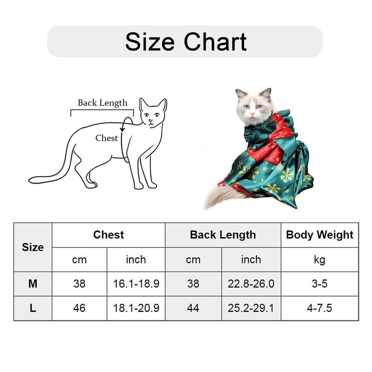Cat Christmas Dress Santa Snowflake Bowknot Xmas Skirt for Cat