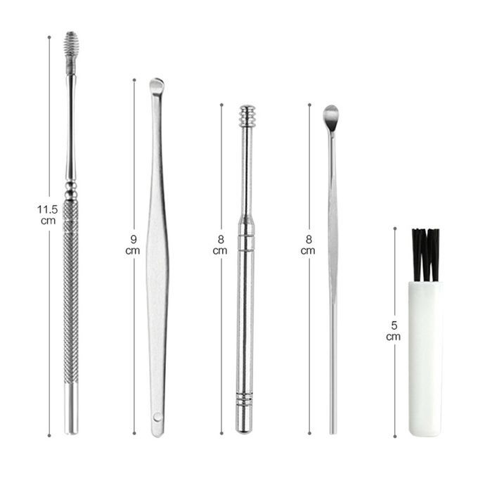 6PCS Ear Wax Removal Kit Ear Wax Remover Pickers Stainless