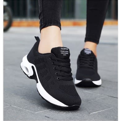 Black Female Flat Sneakers