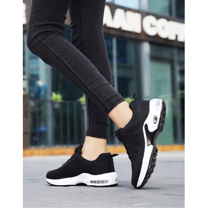 Black Female Flat Sneakers